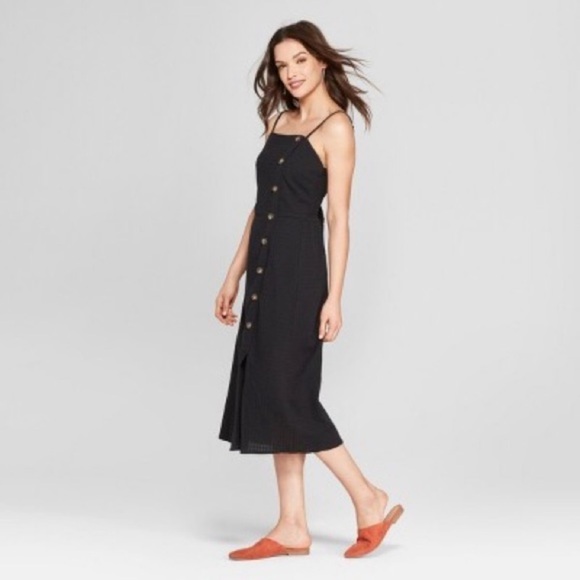 Side Button MIDI Dress with Split - Picture 1 of 14